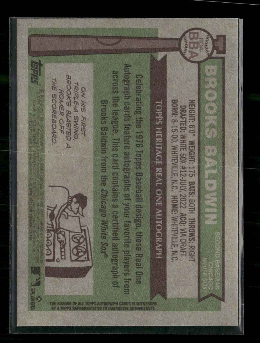 2025 Topps Heritage Real One Autographs Brooks Baldwin Auto #ROA-BBA