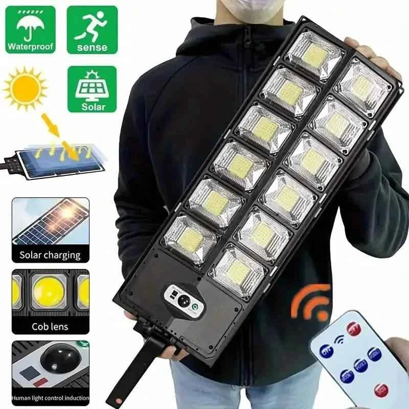 504-LED Ultra-Bright 6500K Solar Motion Sensor Street Light with Remote Control