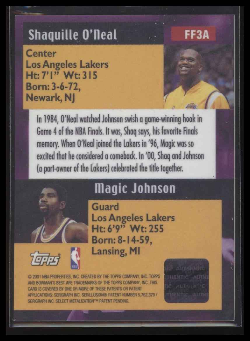 2000-01 Bowman's Best Franchise Favorites Autographs O'Neal / Johnson
