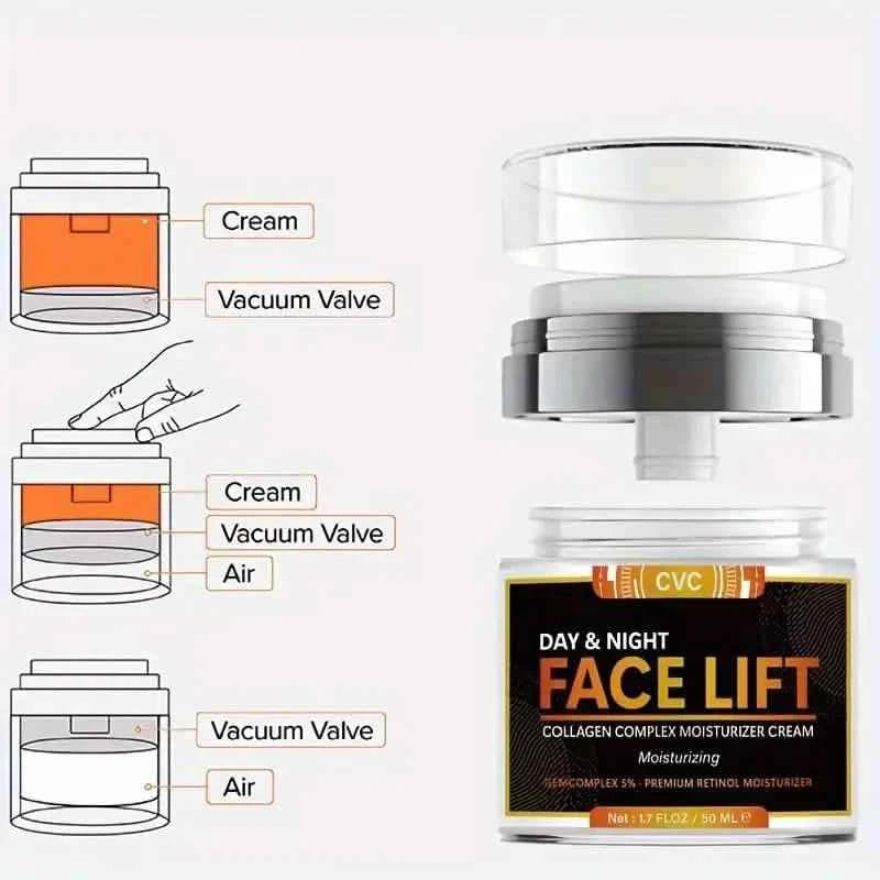 50ml Revitalizing Face Lift Cream - Visibly Firms, Lifts, and Hydrates with Hyaluronic Acid, Collagen