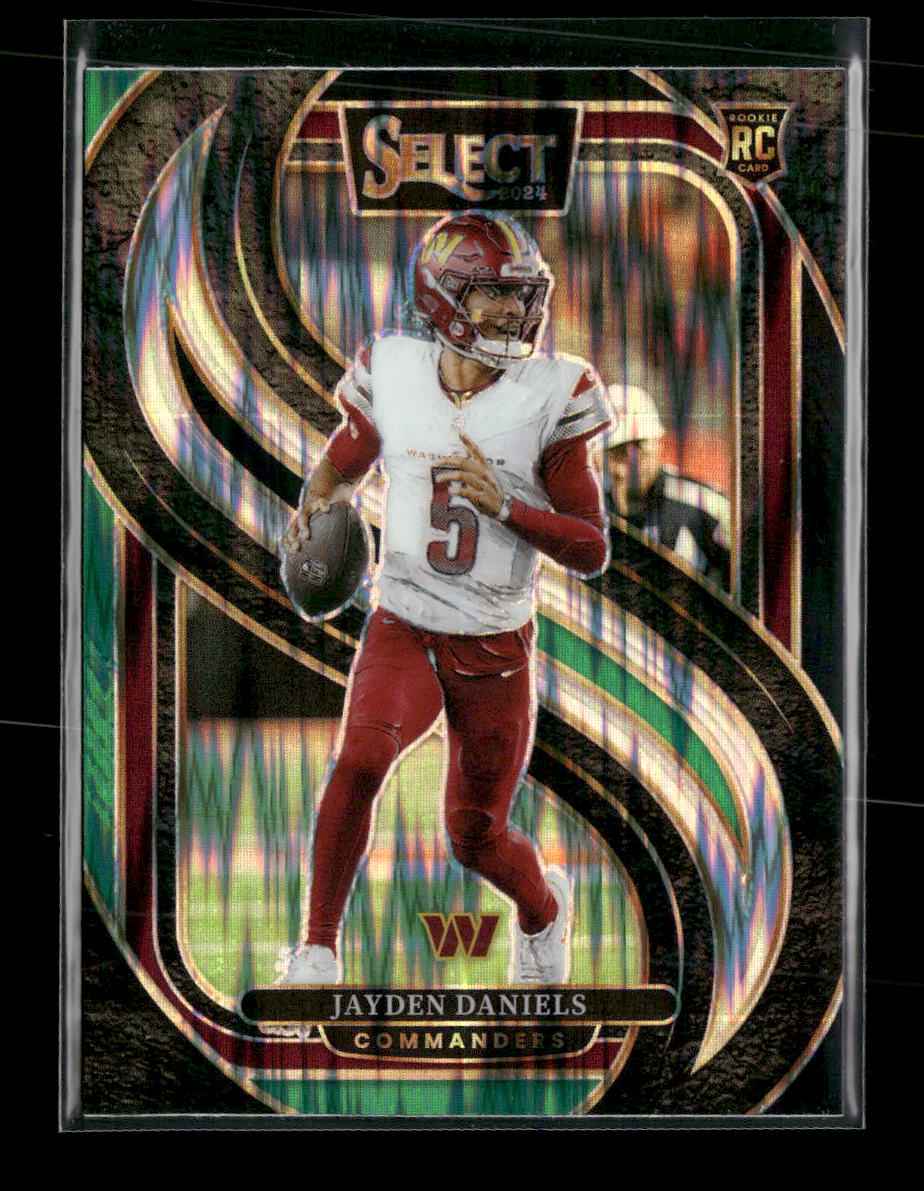 2024 Panini Select Black & Green Prizm Shock Jayden Daniels Rookie #112