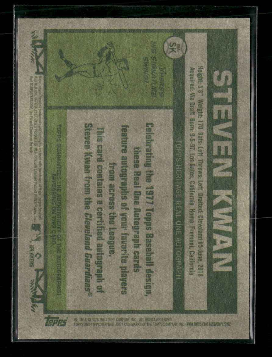 2026 Topps Heritage Real One Autographs Steven Kwan Auto #SK