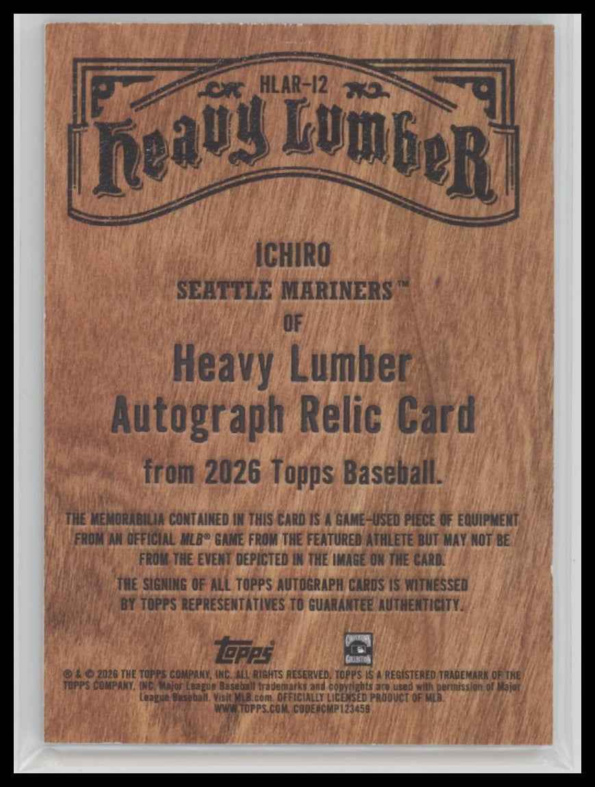 2026 Topps Heavy Lumber Autograph Relics Ichiro #HLAR-12