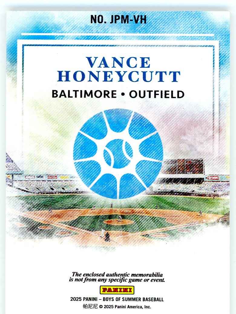 2025 Panini Boys of Summer Jumbo Prospect Materials Vance Honeycutt #/99 #JPM-VH