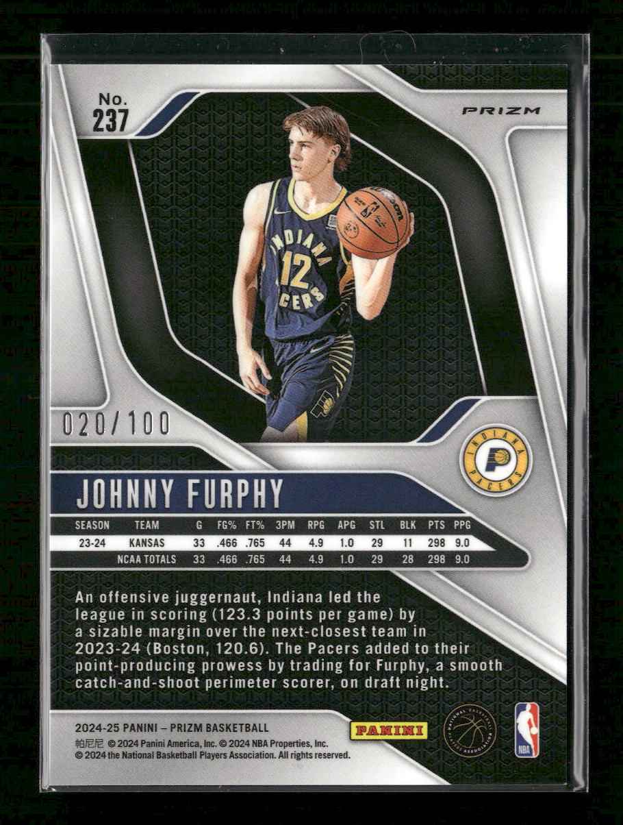 2024-25 Panini Prizm Red Disco #/100 Johnny Furphy #237
