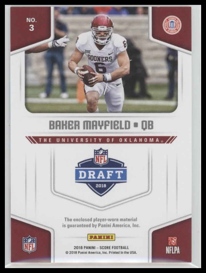 2018 Score Collegiate Jerseys Baker Mayfield #3