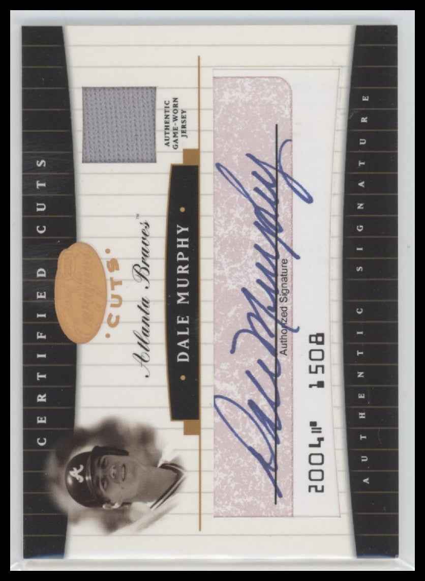2004 Leaf Certified Check Signature Material Red Dale Murphy #/25 #CC-17