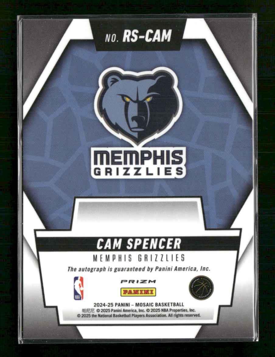 2024-25 Panini Mosaic Rookie Scripts Green Ice Cam Spencer Auto #RS-CAM