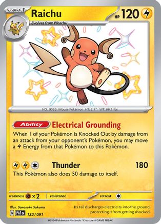 Raichu 132/091 - SV Paldean Fates Holofoil