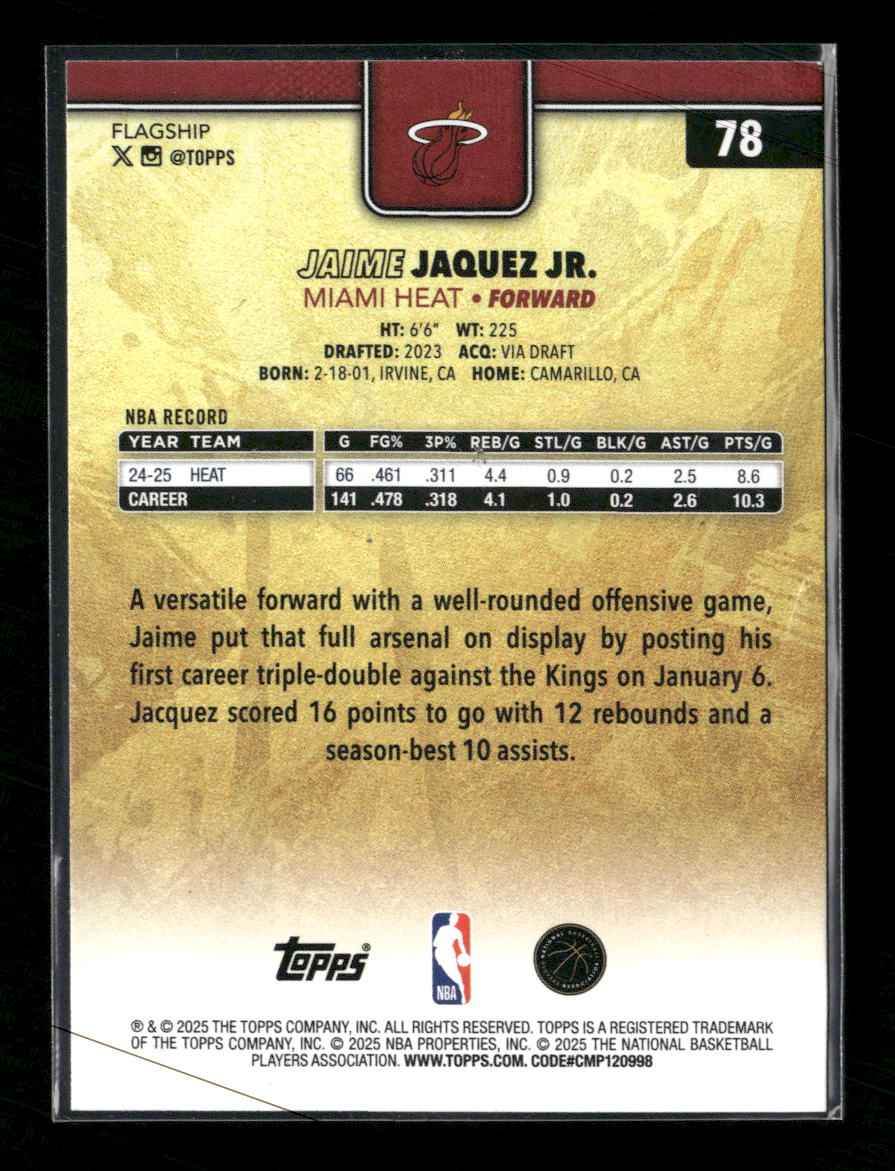 2025-26 Topps Golden Mirror Jaime Jaquez Jr. #78