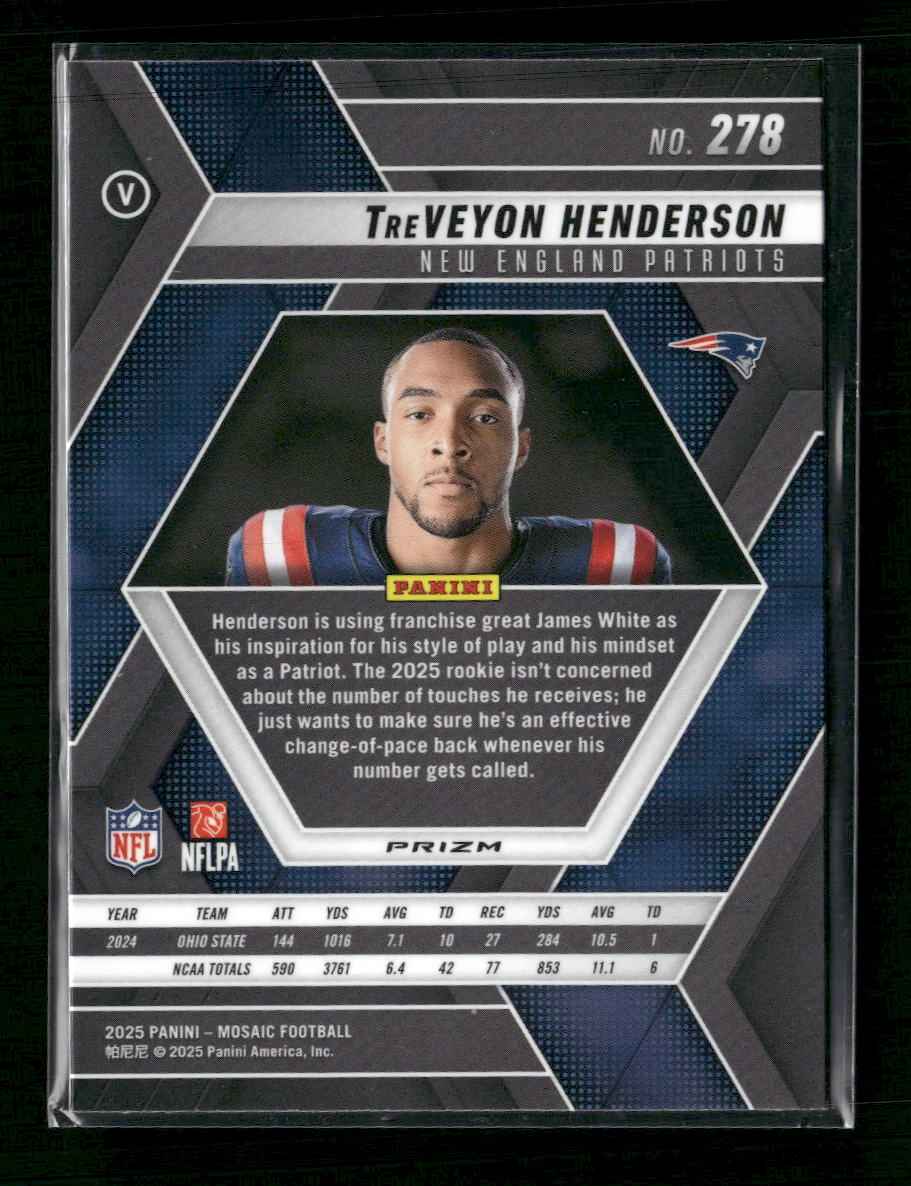 2025 Panini Mosaic Mosaic Camo Red TreVeyon Henderson Rookie #278