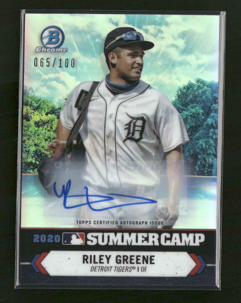 2021 Bowman Chrome 2020 Summer Camp Autographs Riley Greene #/100 Auto #SC-5