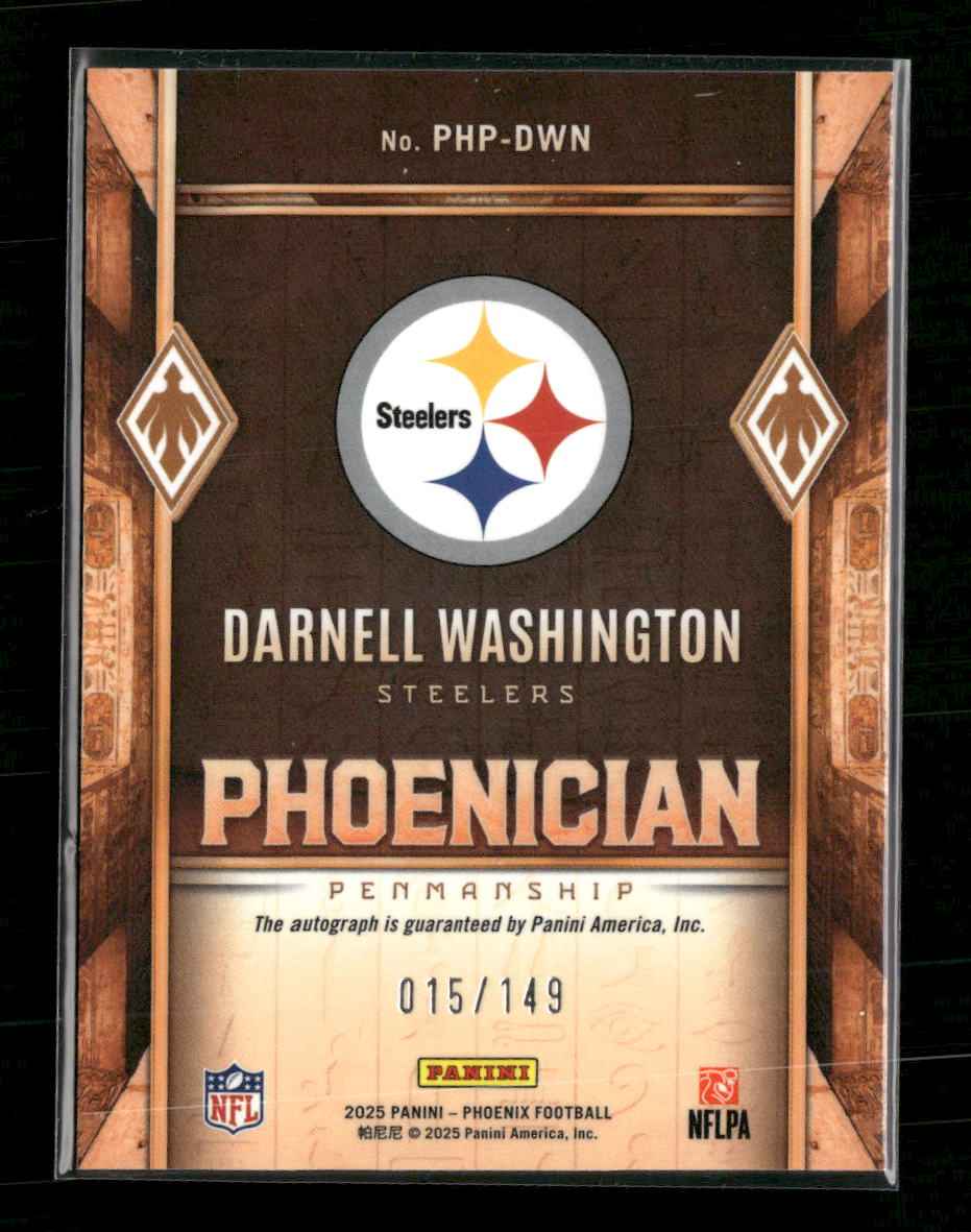 2025 Panini Phoenix Phoenician Penmanship Winter Prizm Darnell Washington #/149