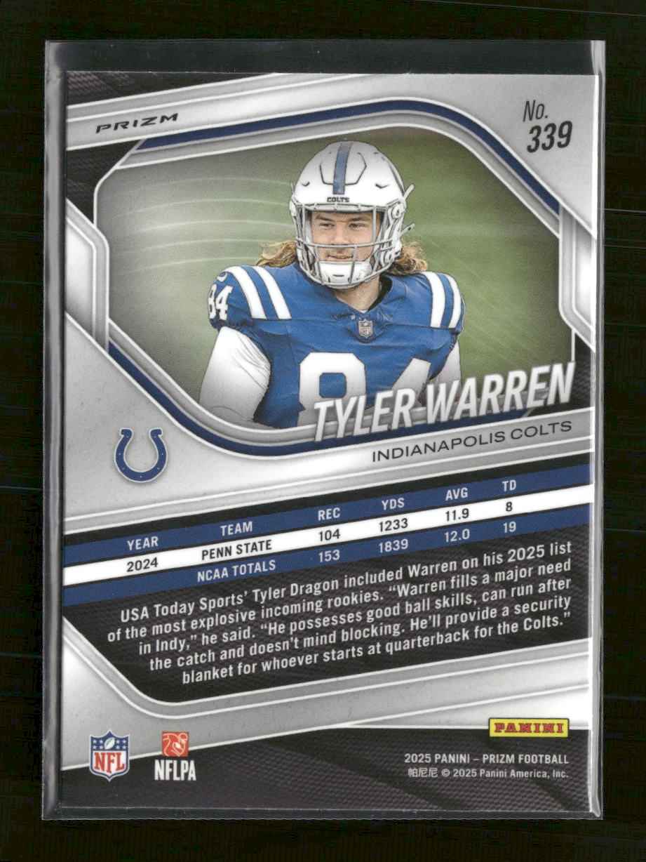 2025 Panini Prizm Silver Tyler Warren #339