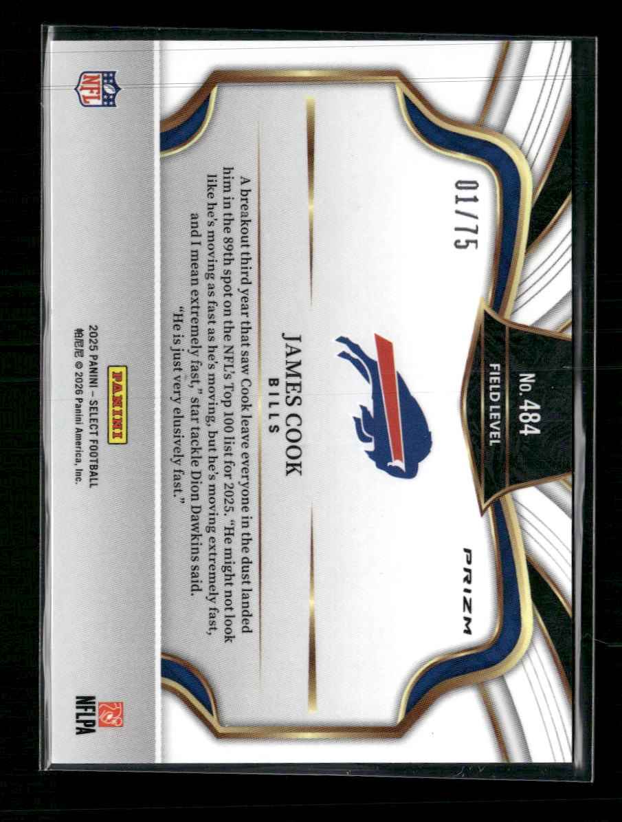 2025 Panini Select Blue Prizm James Cook #/75 #484