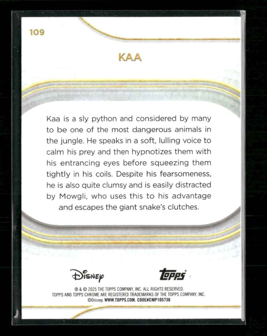 2025 Topps Chrome Disney Kaa #109Yellow Refractor /275