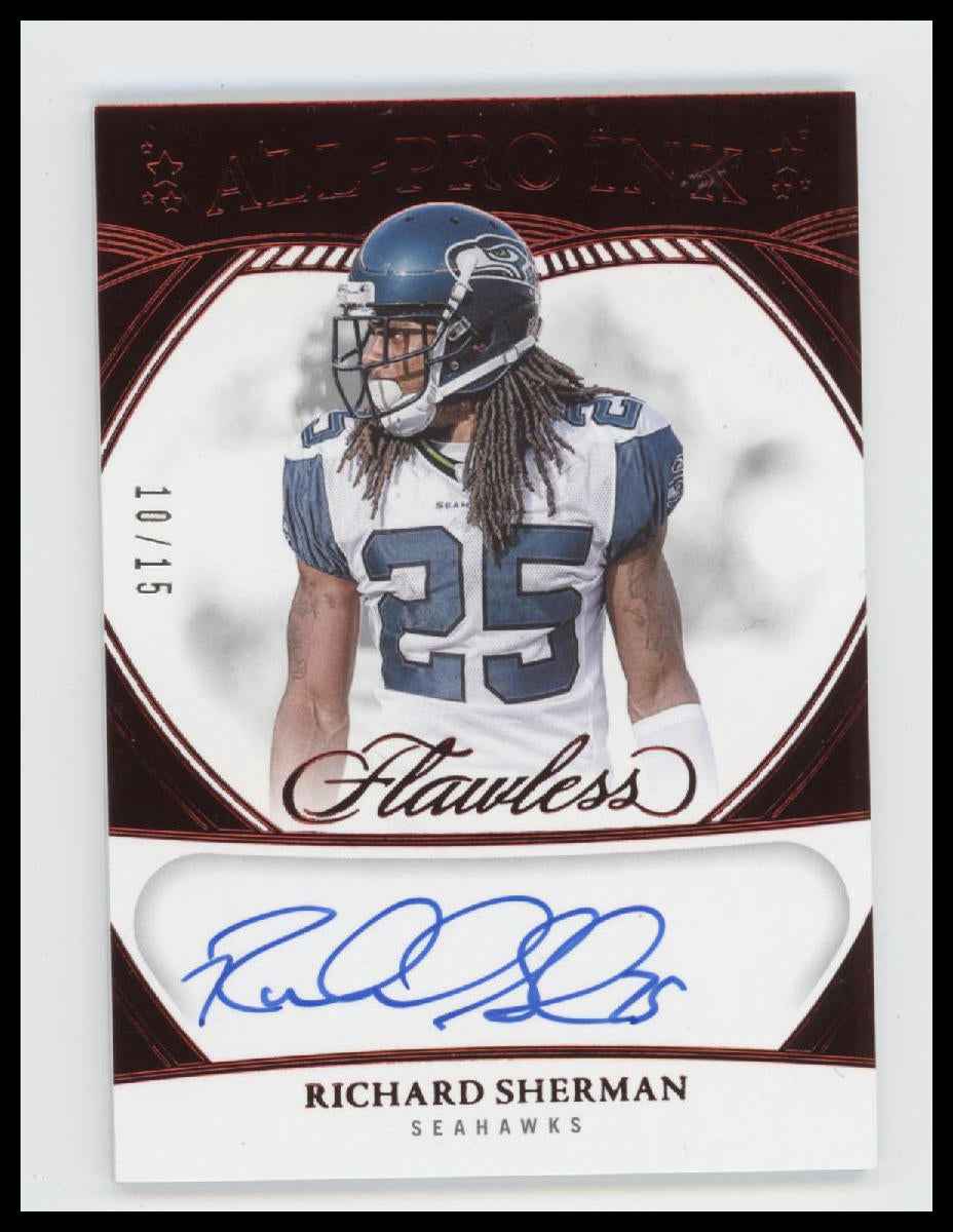 2025 Panini Flawless All-Pro Ink Ruby Richard Sherman #/15 Auto #API-RSN