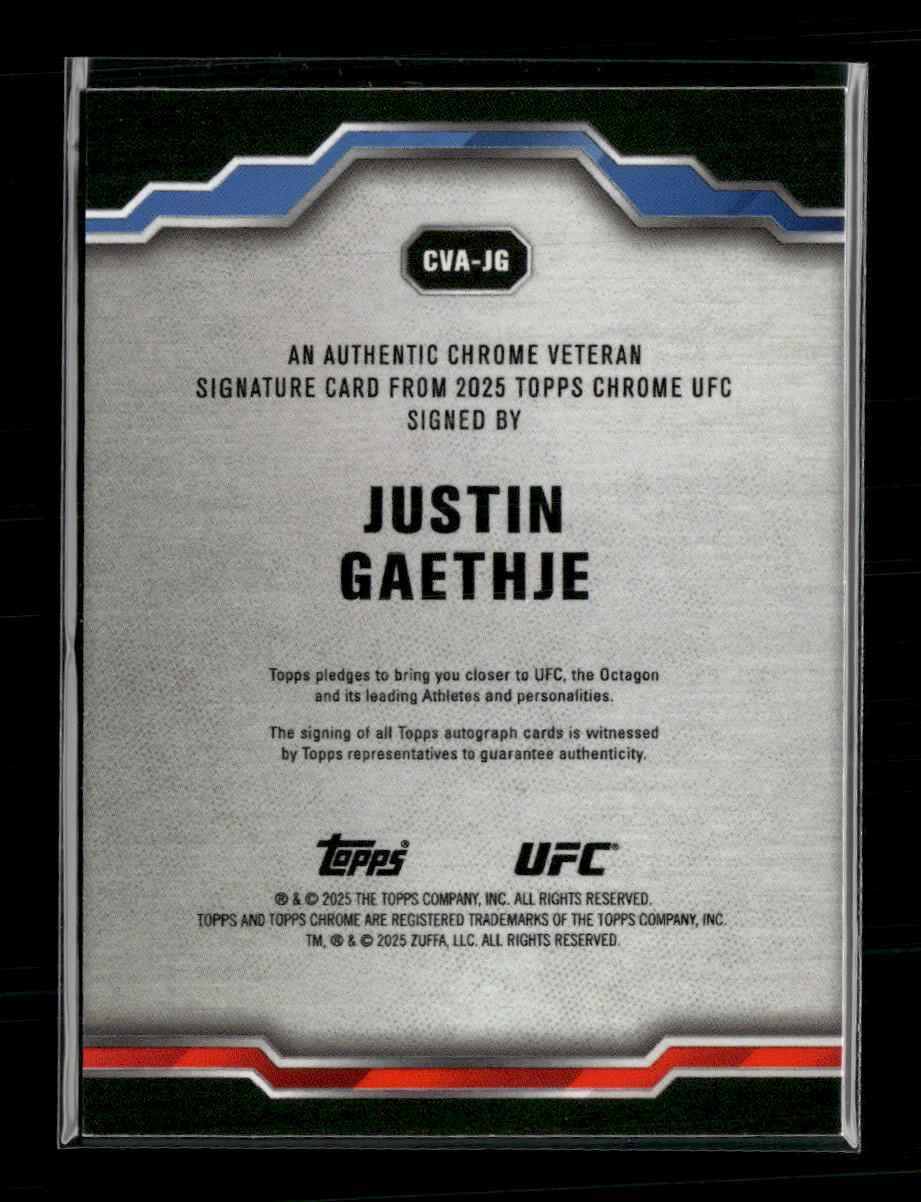 2025 Topps Chrome UFC Chrome Veteran Auto Justin Gaethje #CVA-JG