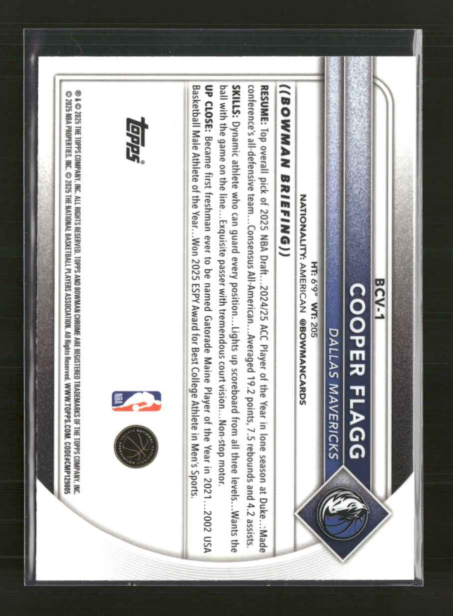 2025-26 Bowman Chrome Cooper Flagg #BCV-1