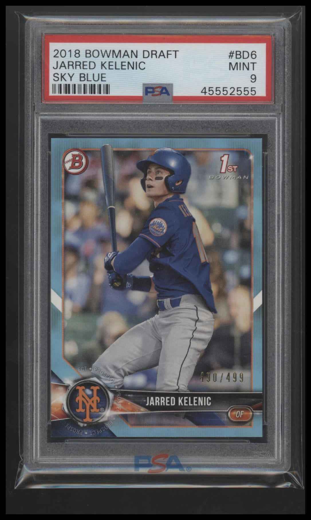 2018 Bowman Draft Sky Blue Jarred Kelenic 9 PSA #BD6