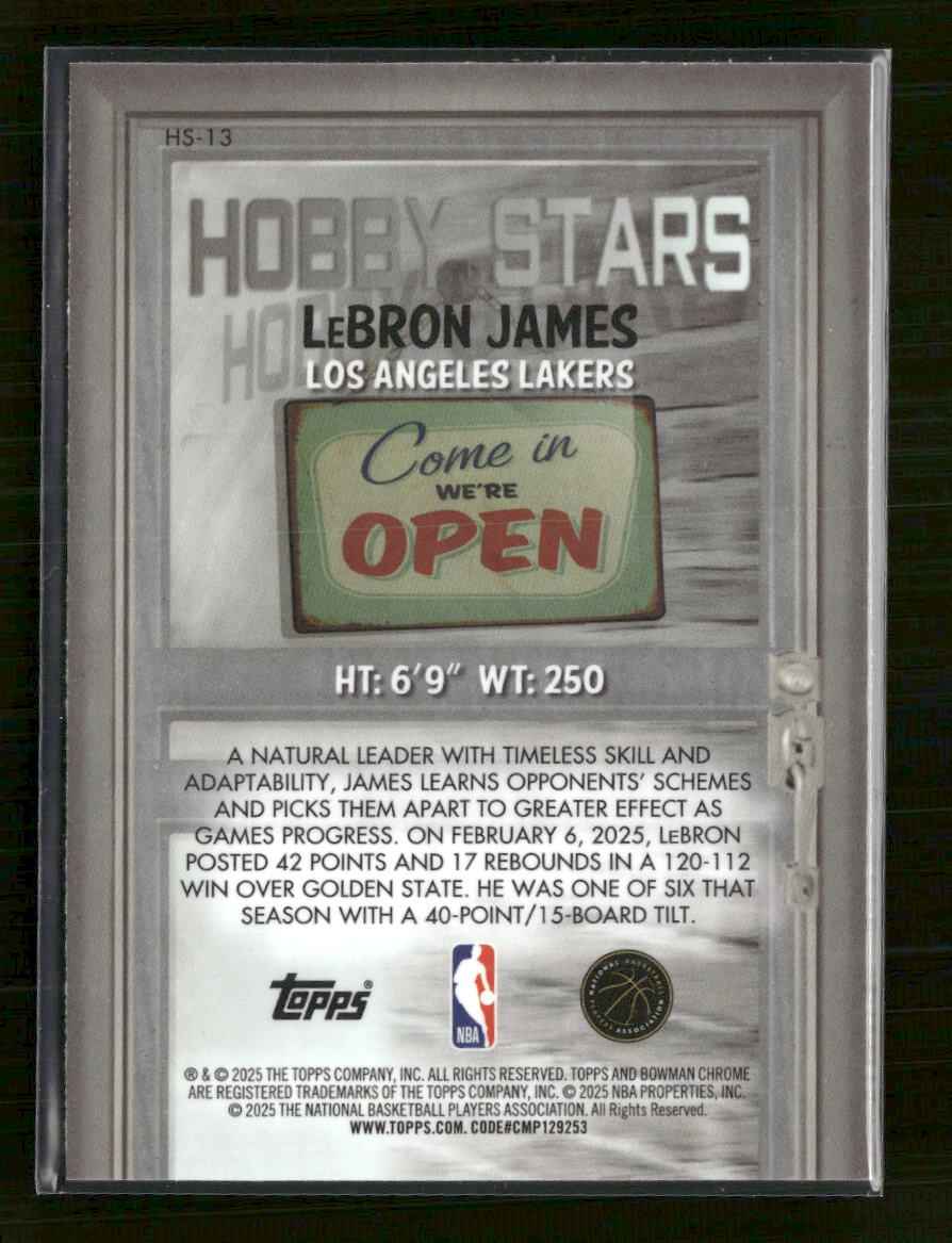 2025-26 Bowman Hobby Stars LeBron James #HS-13