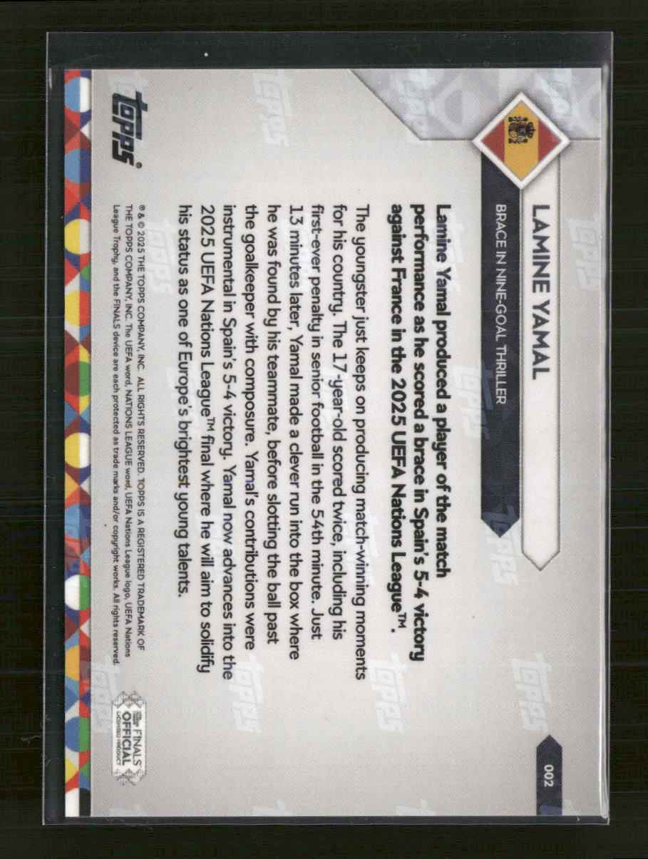 2025 Topps Now UEFA Nations League Lamine Yamal #002