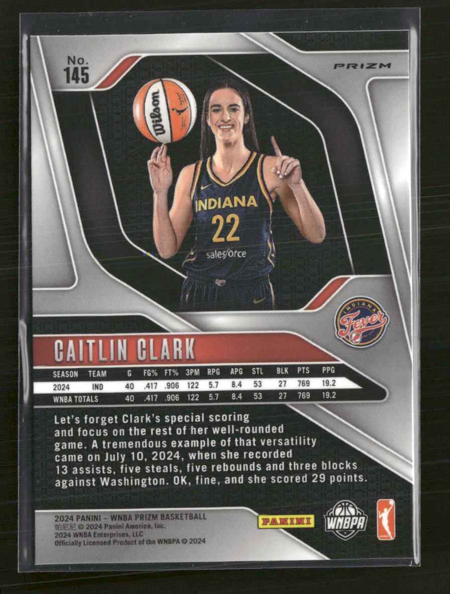 2024 Panini Prizm WNBA Ice Prizms Caitlin Clark Rookie #145