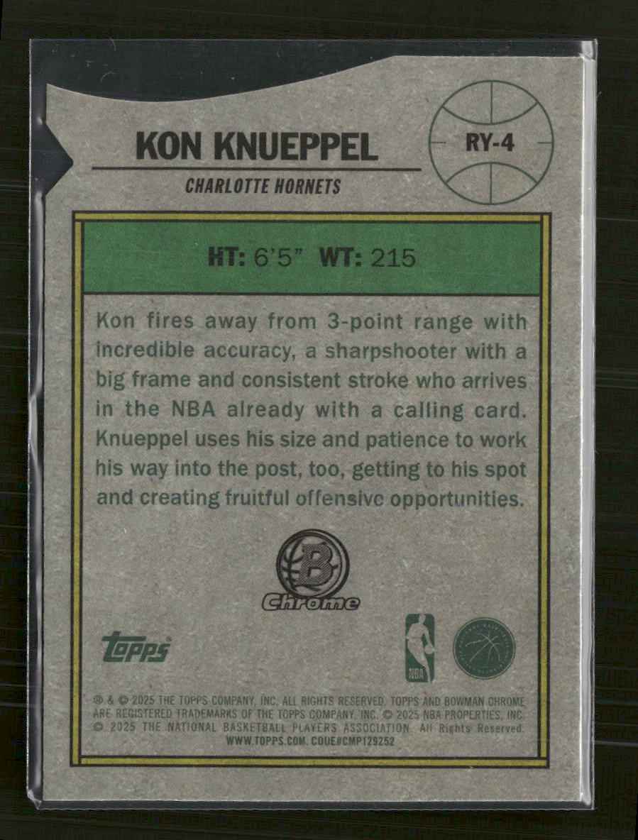2025-26 Bowman Rookie Of The Year Favorites Kon Knueppel #RY-4