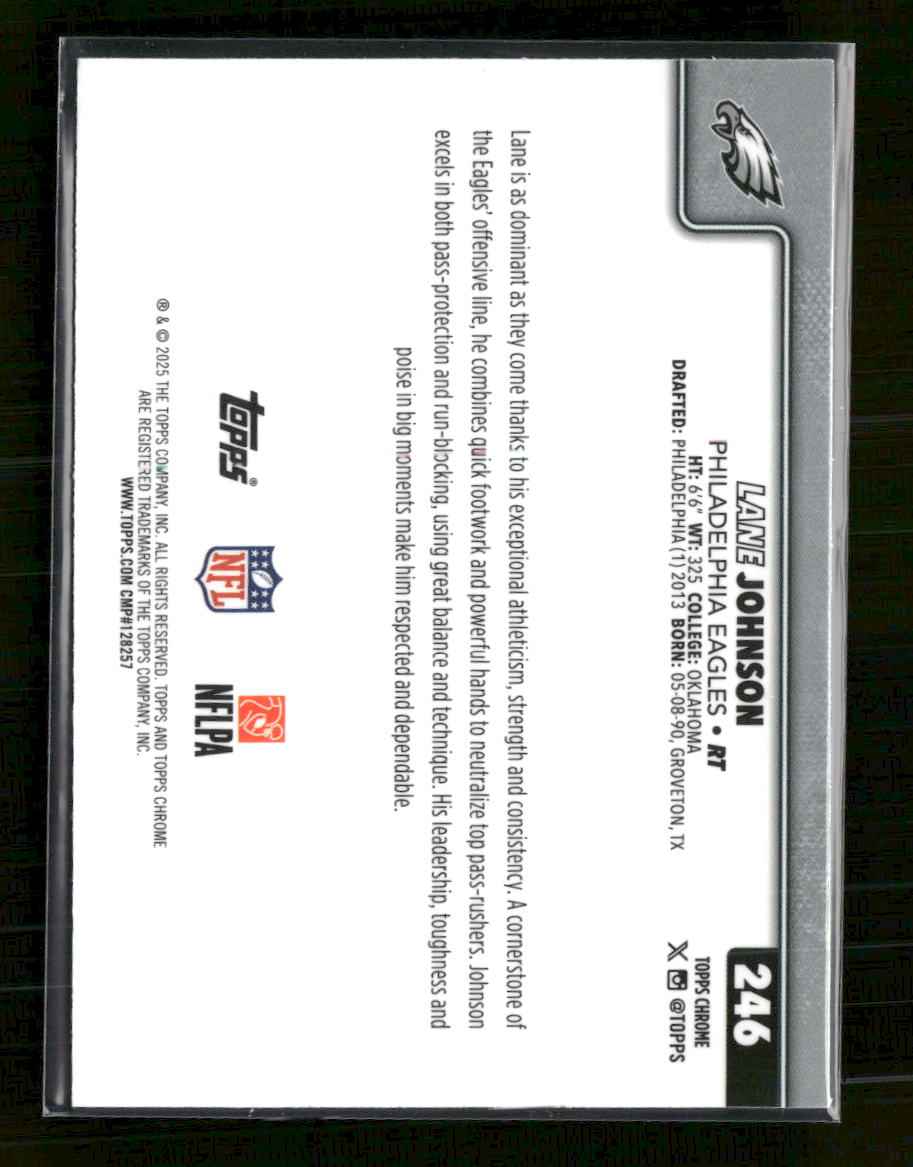 2025 Topps Chrome Football Leather Purple Lane Johnson #/75 #246