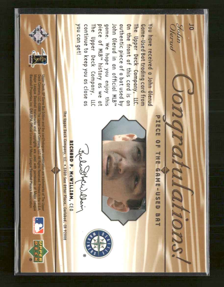 2001 SP Game Bat Piece of the Game John Olerud #JO