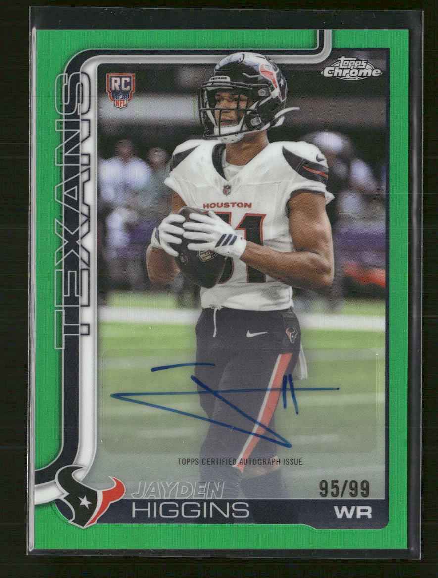 2025 Topps Chrome Rookie Auto Green Refractor Jayden Higgins #/99 #RA-JHI