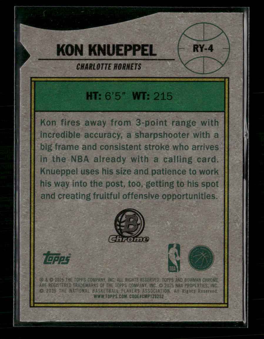 2025-26 Bowman Rookie Of The Year Favorites Kon Knueppel #RY-4