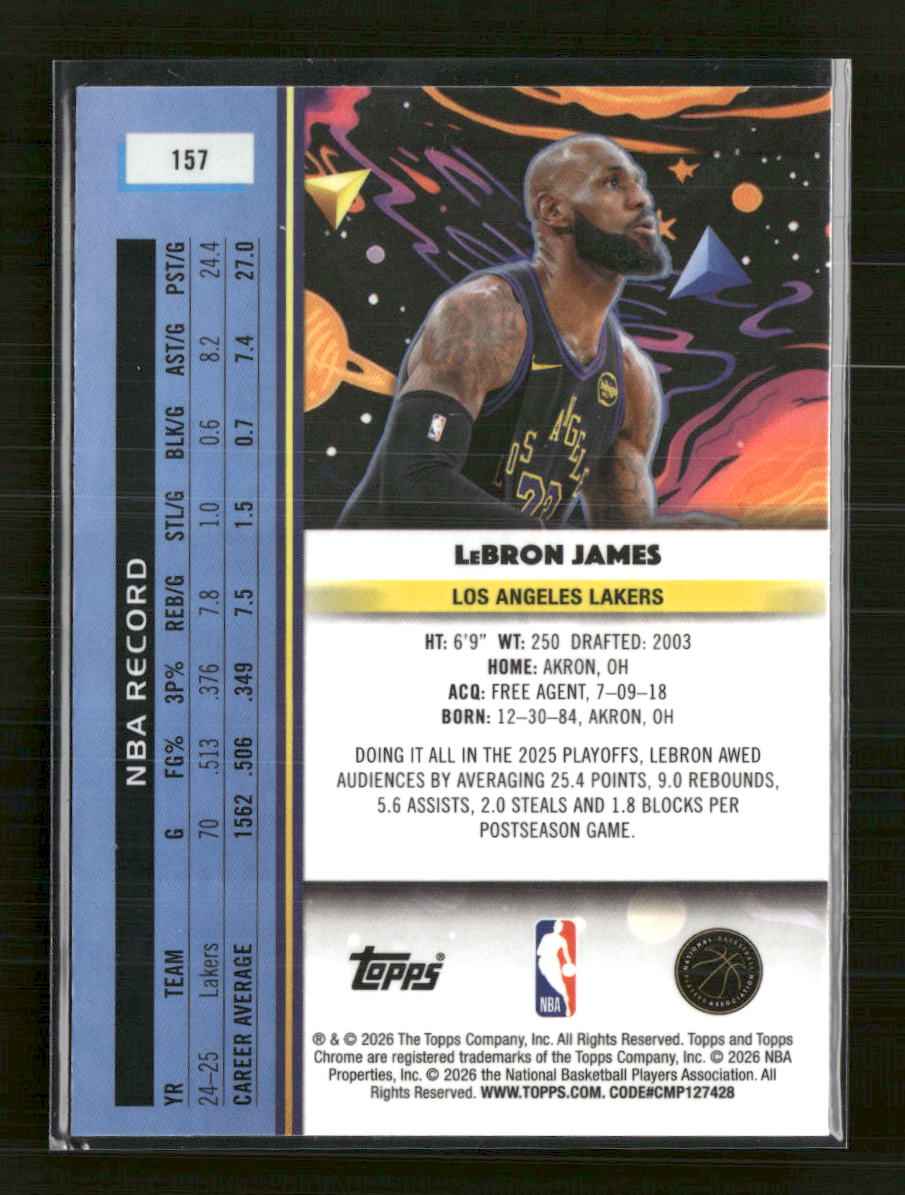 2025-26 Topps Chrome Cosmic Lebron James #157