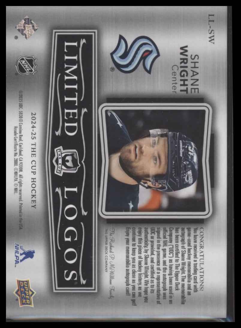 2024-25 Upper Deck The Cup Limited Logos Shane Wright #/50 Auto #LL-SW