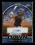 2025 Leaf Nation A New Dawn Auto Sparkles Blue #/7 Leodalis De Vries #NA-LDV