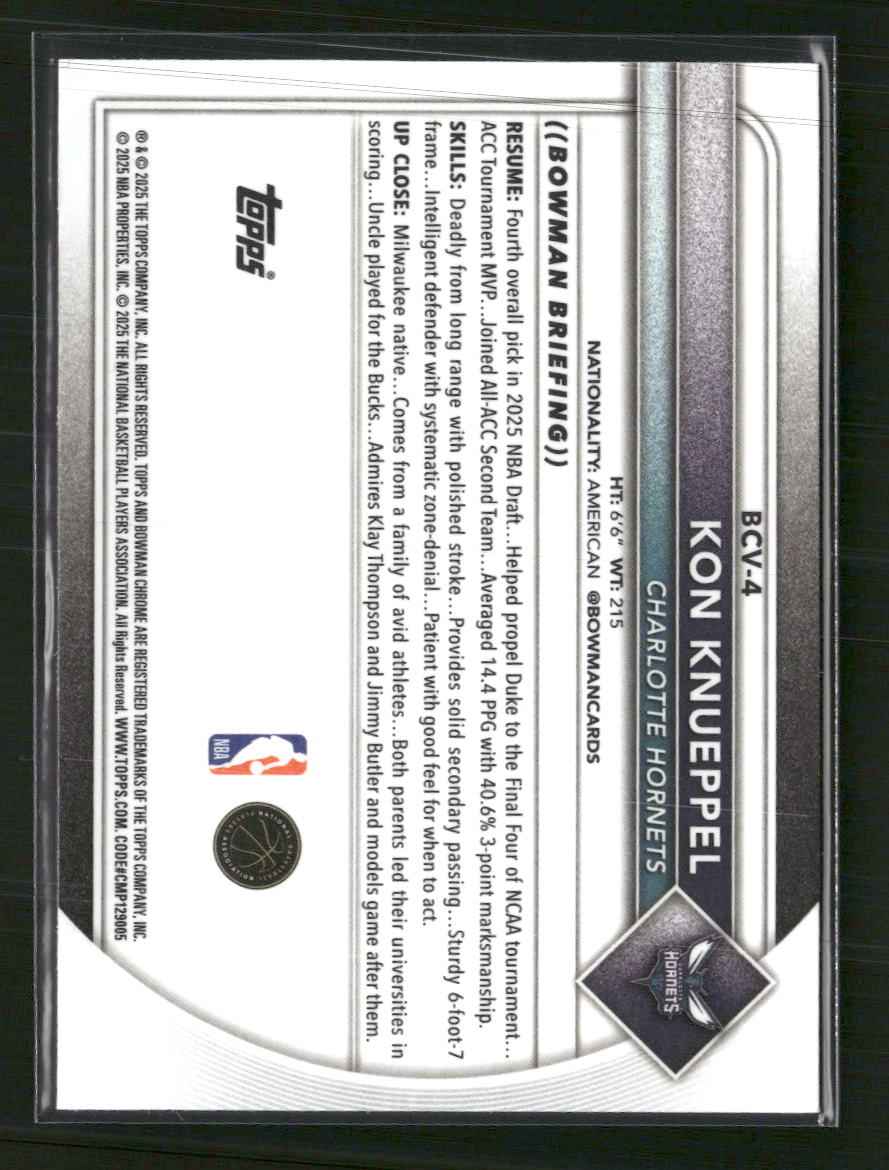 2025-26 Bowman Chrome Mojo Refractor Kon Knueppel #BCV-4