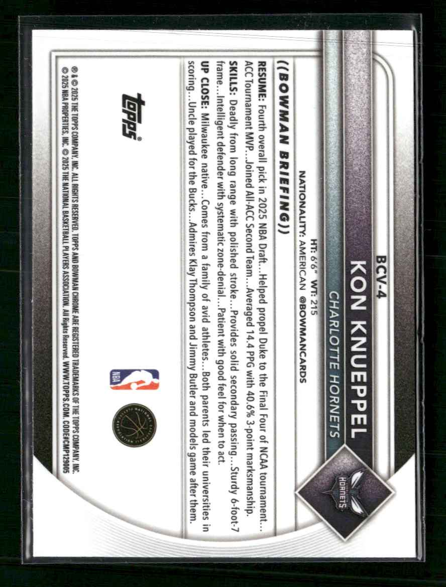 2025-26 Bowman Chrome Mojo Refractor Kon Knueppel #BCV-4