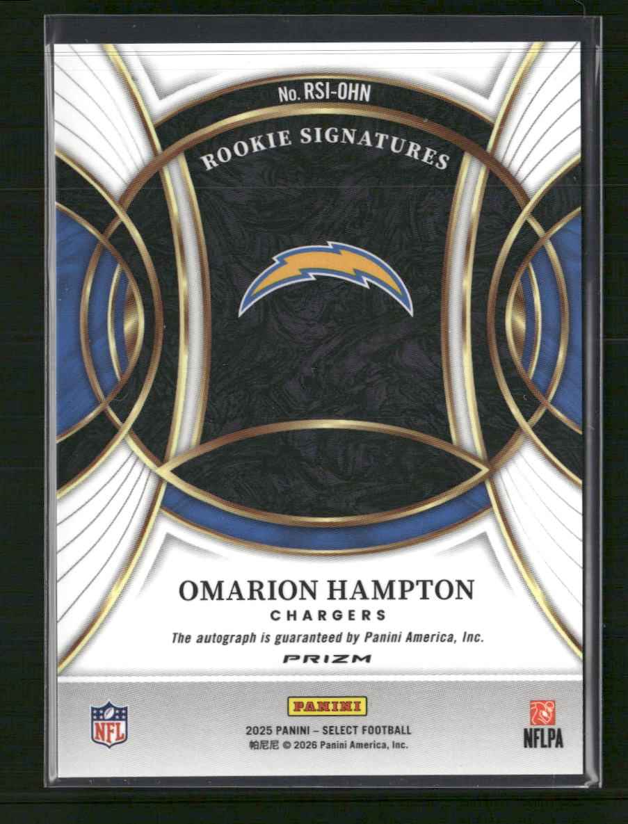 2025 Panini Select Rookie Signatures Prizm Omarion Hampton Auto #RSI-OHN