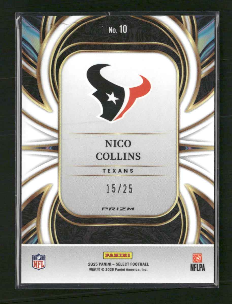 2025 Panini Select On Target Tie-Dye Prizm Nico Collins #/25 #10