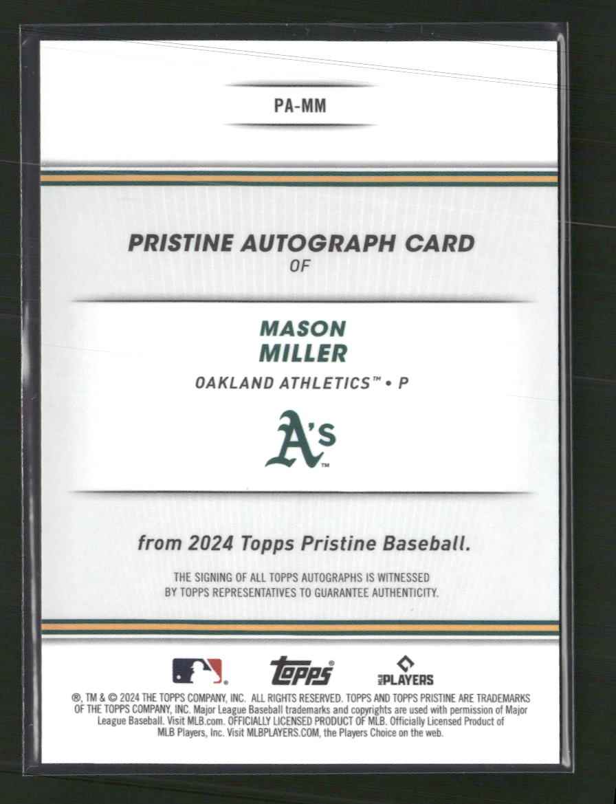 2024 Topps Pristine Mason Miller Auto #PA-MM