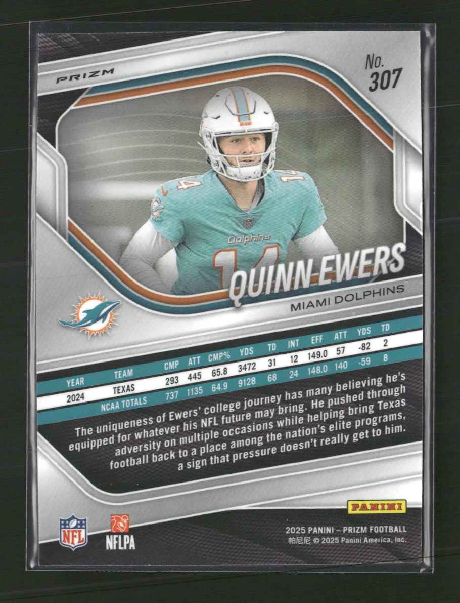 2025 Panini Prizm Black and White Checker Quinn Ewers #307