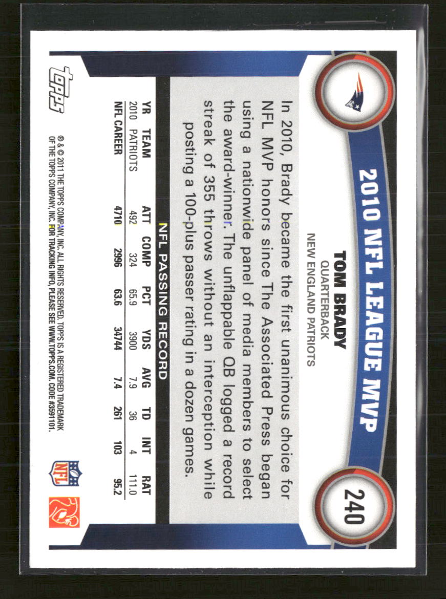 2011 Topps Tom Brady #240