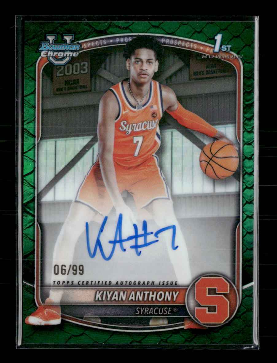 2025-26 Bowman Chrome Prospect Auto Reptilian Green Kiyan Anthony /99 CPA-KA