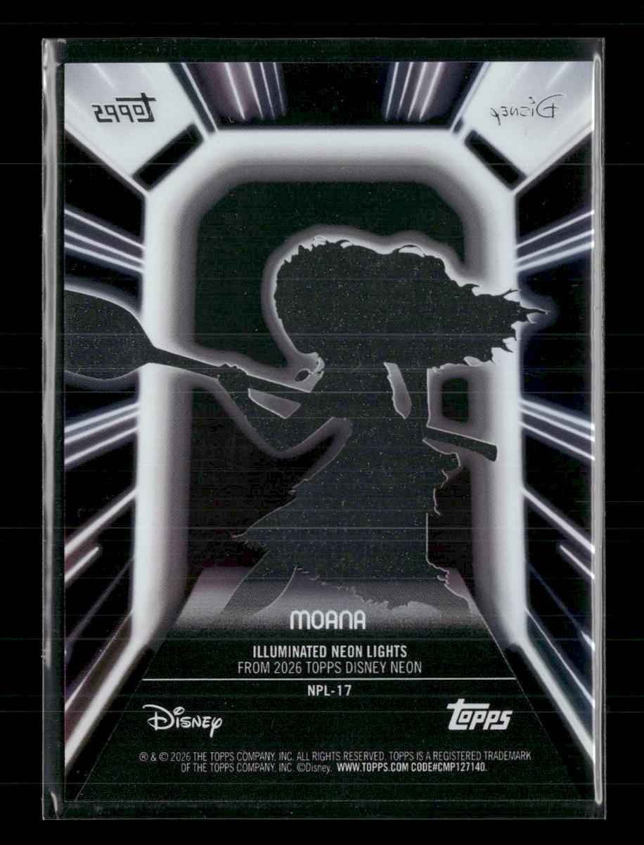 2026 Topps Disney Illuminate Neon Lights #NPL-17 MOANA (CLEAR)