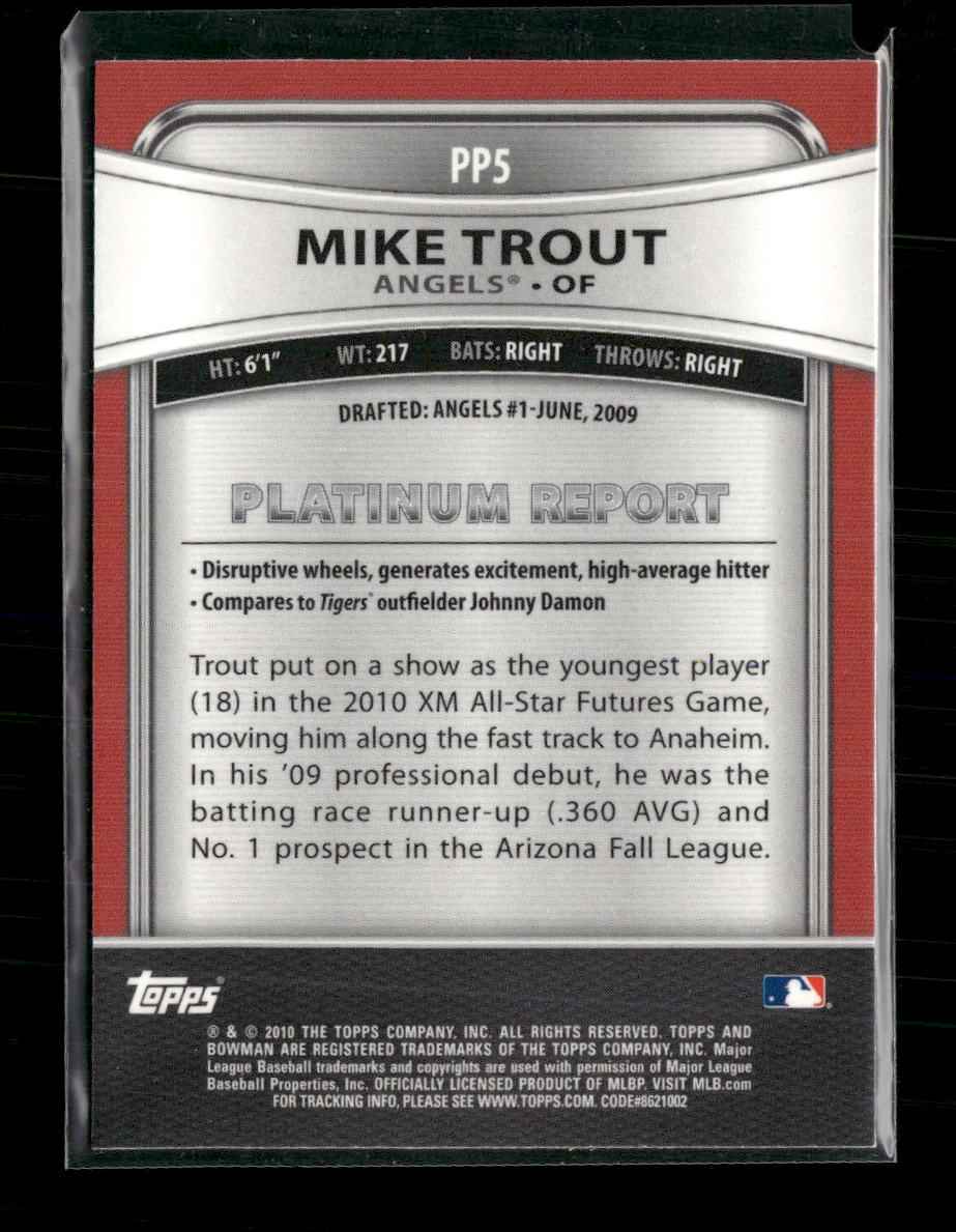 2010 Bowman Platinum Prospects Mike Trout #PP5