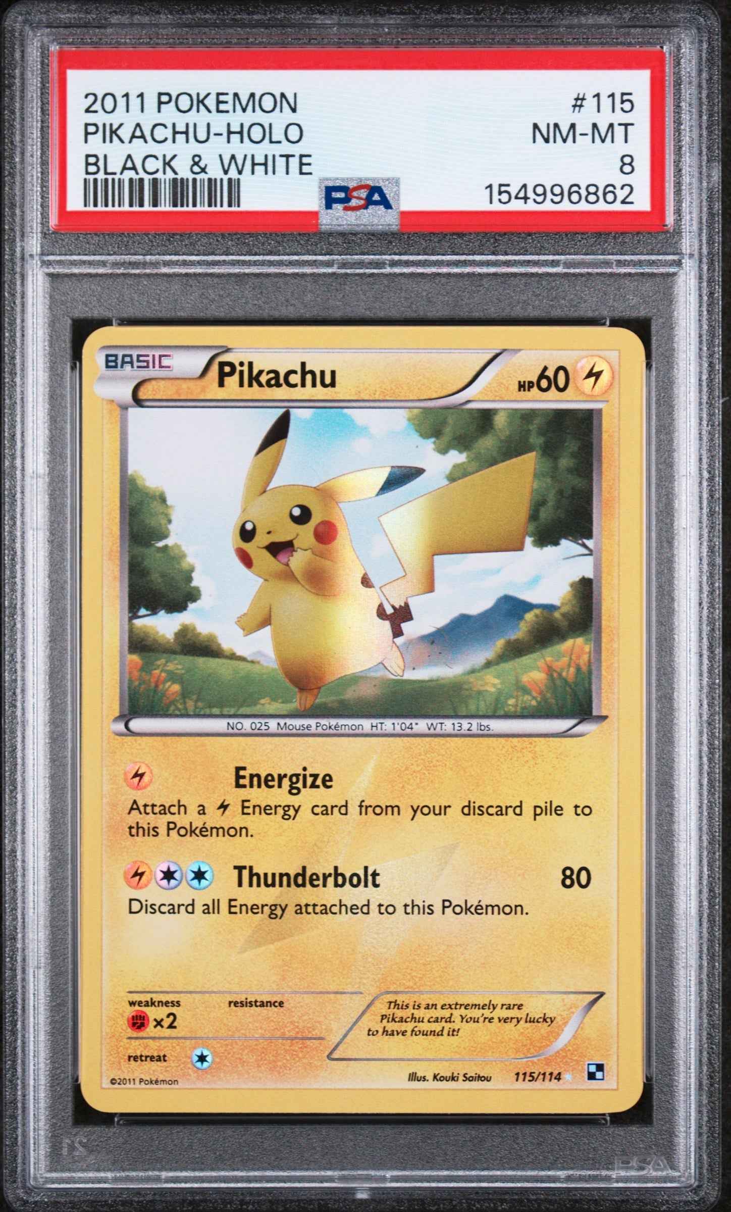 2011 Pokemon Black & White Black & White Pikachu-Holo 8 PSA #115