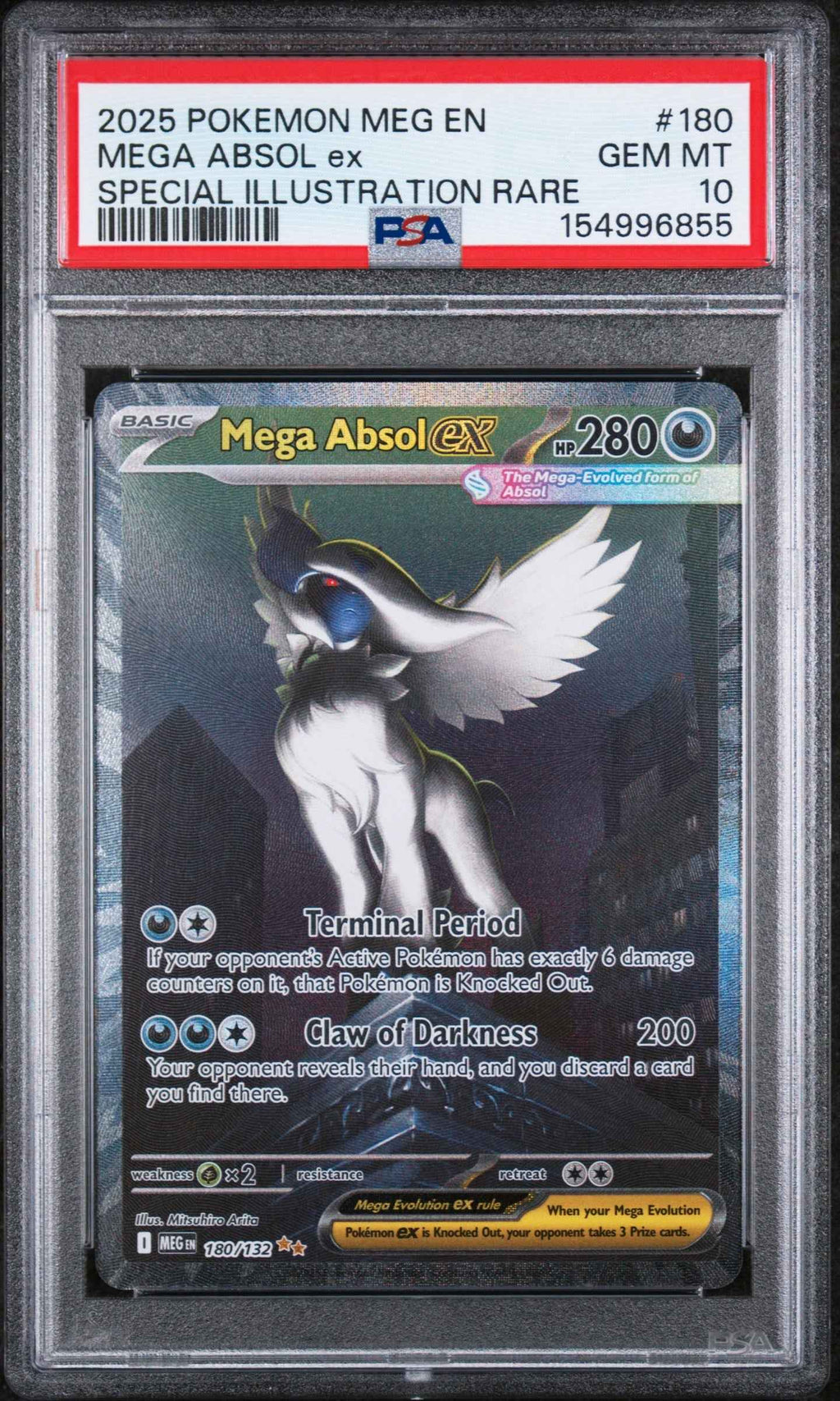2025 Pokemon Meg En Special Illustration Rare Mega Absol Ex 10 PSA #180