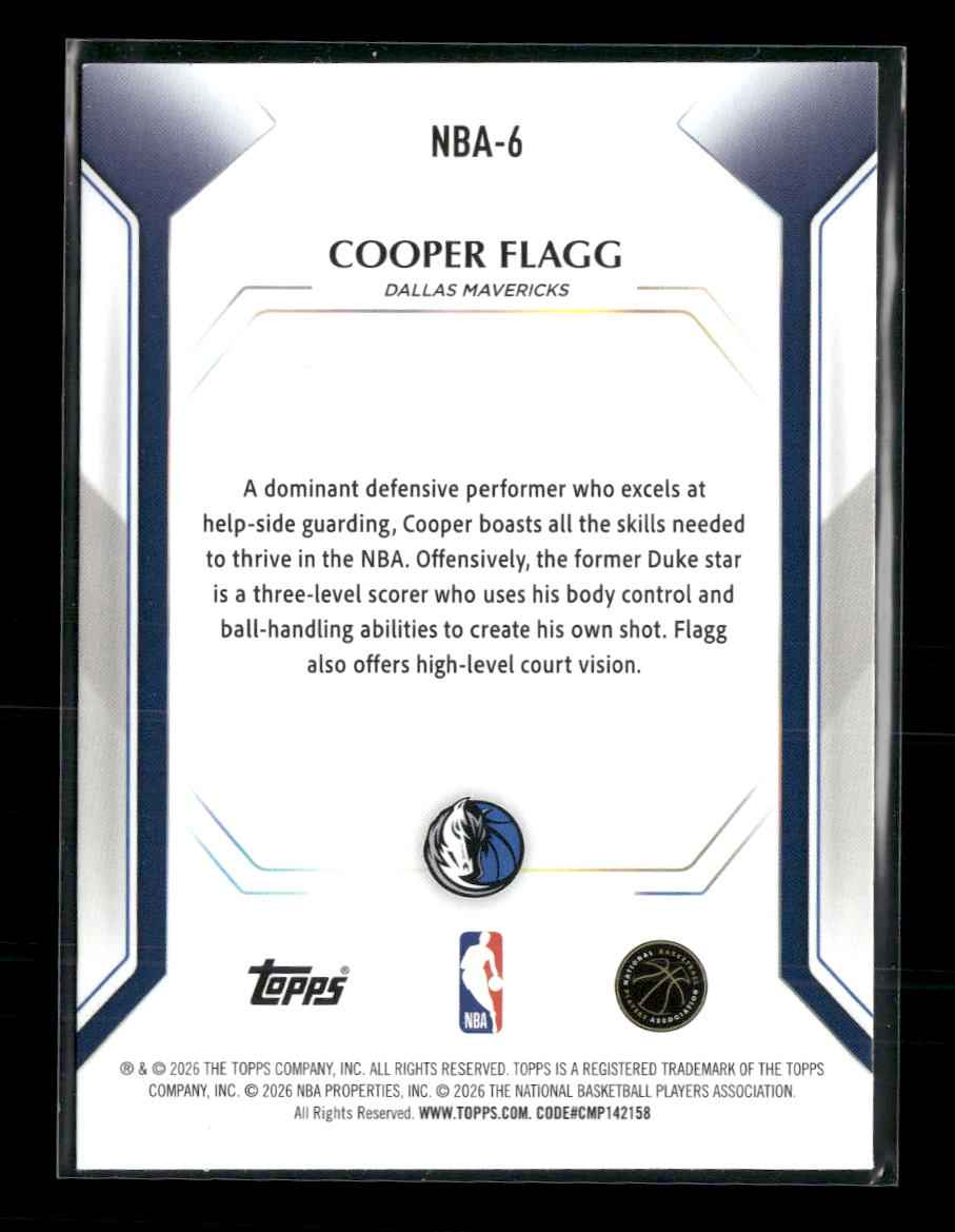 2025-26 Topps Topps Collector Kit Cooper Flagg #NBA-6