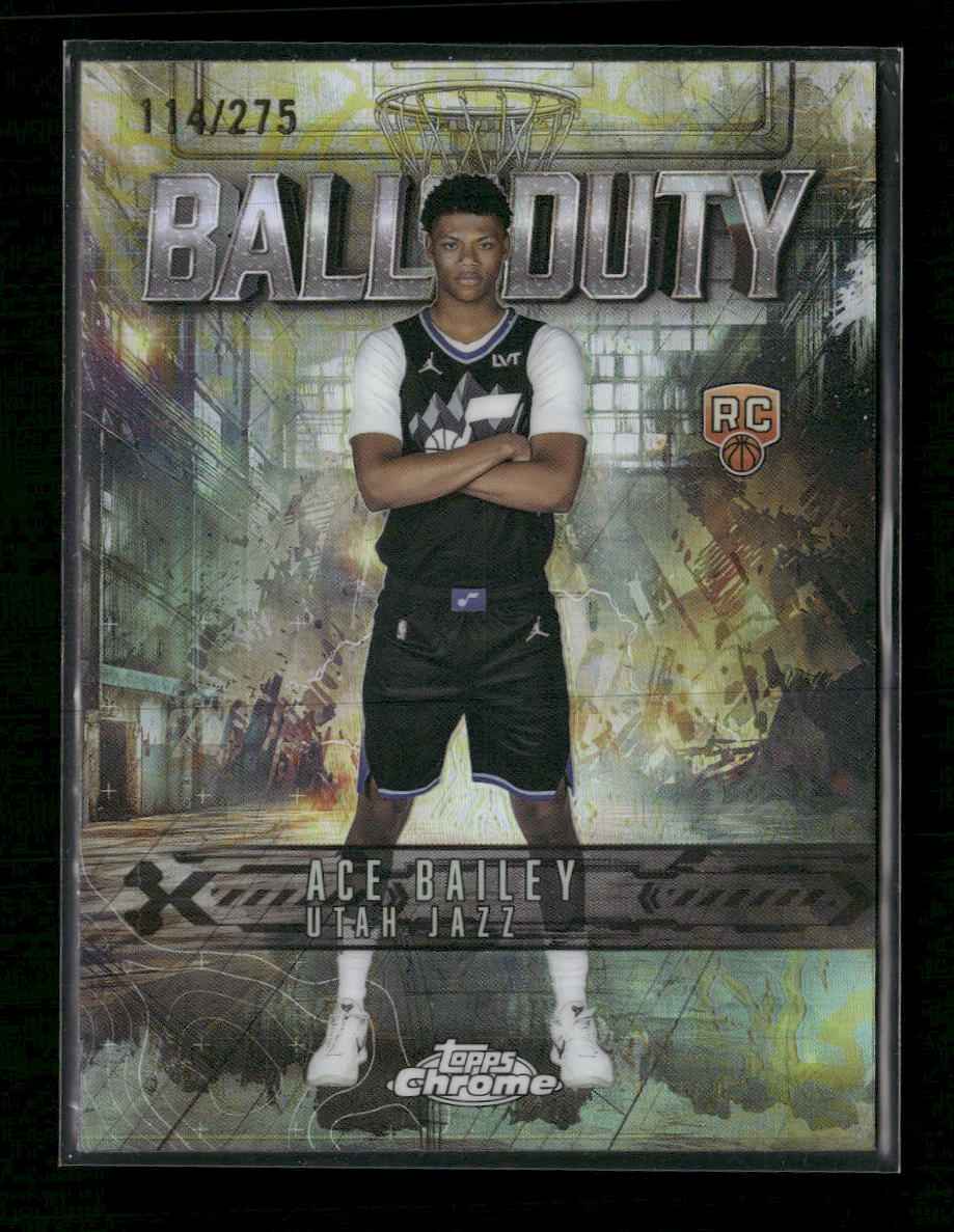 2025-26 Topps Chrome Ball of Duty Yellow Refractor Ace Bailey #/275 #BD-24