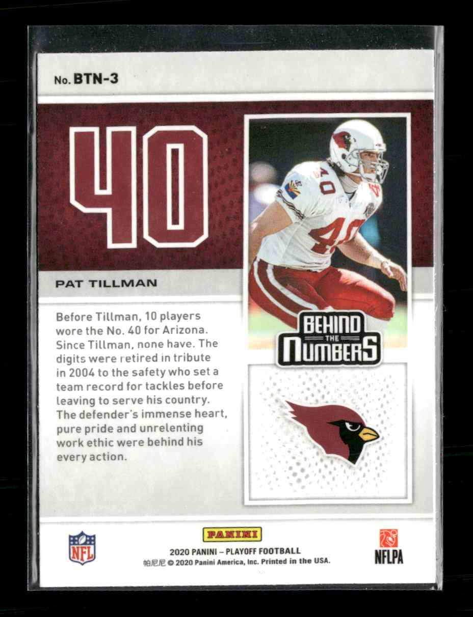 2020 Panini Playoff Behind the Numbers Pat Tillman #BTN-3